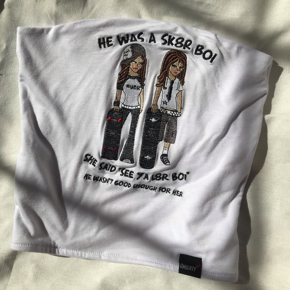 • never worn omighty skater boi tube top •